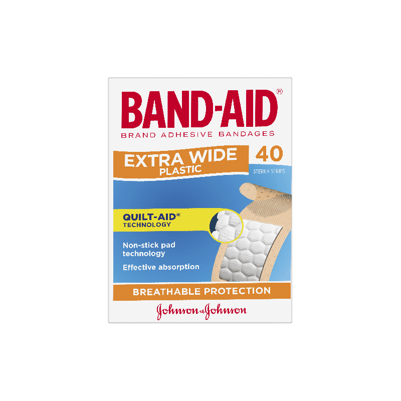 Band-Aid Extra Wide Plastic Strips 40 pk - 9300607171341 are sold at Cincotta Discount Chemist. Buy online or shop in-store.