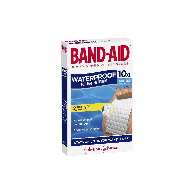Buy Bandaid Tough Strips Extra Large Waterproof 10 pack at Cincotta