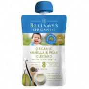 Bellamys Organic Vanilla Pear Custard 120g - 9332045001942 are sold at Cincotta Discount Chemist. Buy online or shop in-store.