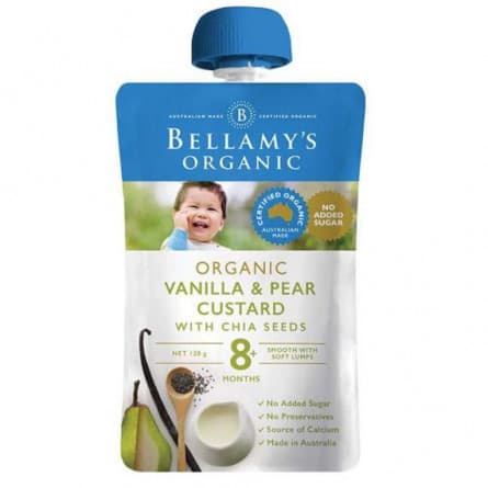 Bellamys Organic Vanilla Pear Custard 120g - 9332045001942 are sold at Cincotta Discount Chemist. Buy online or shop in-store.