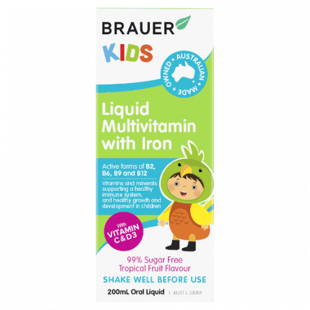 Brauer Kids Multivitamin With Iron 200mL - 9316120251859 are sold at Cincotta Discount Chemist. Buy online or shop in-store.