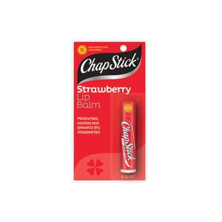 Chapstick Strawberry Lip balm 15+ 4.2g - 9310488014484 are sold at Cincotta Discount Chemist. Buy online or shop in-store.