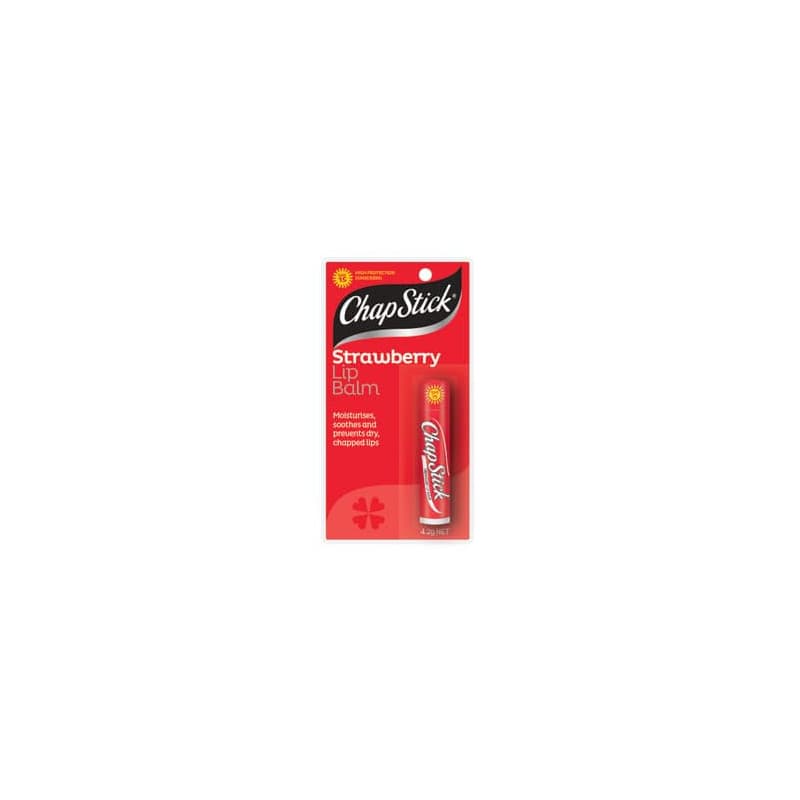 Chapstick Strawberry Lip balm 15+ 4.2g - 9310488014484 are sold at Cincotta Discount Chemist. Buy online or shop in-store.
