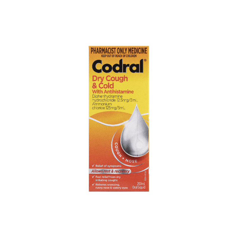 Buy Codral Dry Cough & Cold Plus 200mL online at Cincotta