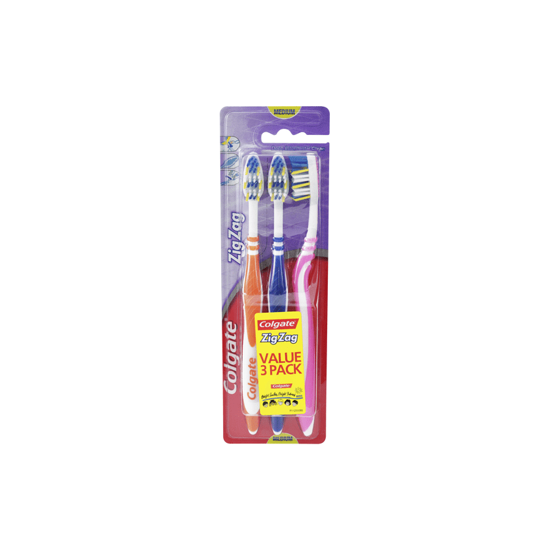 Colgate Toothbrush Zig Zag Med 3 pack - 8714789135243 are sold at Cincotta Discount Chemist. Buy online or shop in-store.