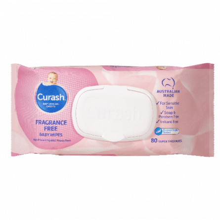 Curash Baby Wipes Fragrance Free 80 pk - 9310320072290 are sold at Cincotta Discount Chemist. Buy online or shop in-store.