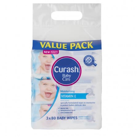 Curash Baby Soap Free 3x 80 Wipes - 9310320000354 are sold at Cincotta Discount Chemist. Buy online or shop in-store.