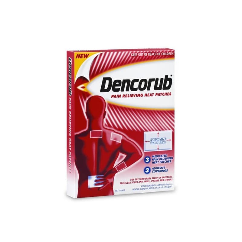 Dencorub Pain Relieving Heat Patches 3 pack - 9310320002556 are sold at Cincotta Discount Chemist. Buy online or shop in-store.