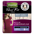 Depend Real Fit For Women Pants 7D Lge 8 pack