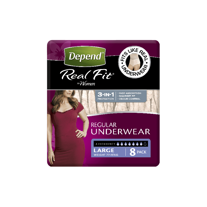 Depend Underwear Realfit Female Large 8 pack - 9310088009521 are sold at Cincotta Discount Chemist. Buy online or shop in-store.