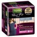 Depend Real Fit For Women Pants 8D Med 8 pack