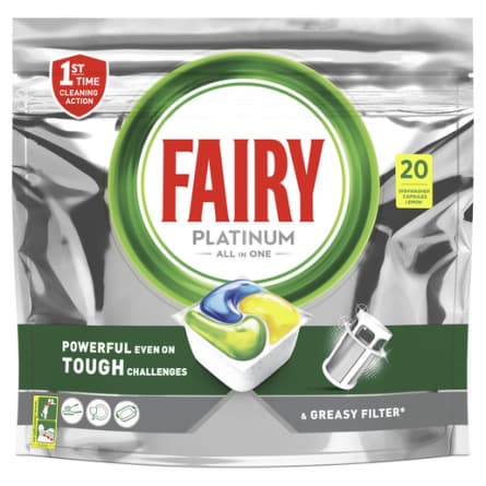 Fairy Platinum Dishwasher Tablets Lemon 20pk - 4902430927888 are sold at Cincotta Discount Chemist. Buy online or shop in-store.
