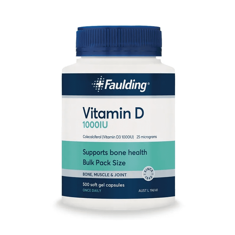 Faulding  Vitamin D 1000IU Capsules 500 - 9316100301208 are sold at Cincotta Discount Chemist. Buy online or shop in-store.