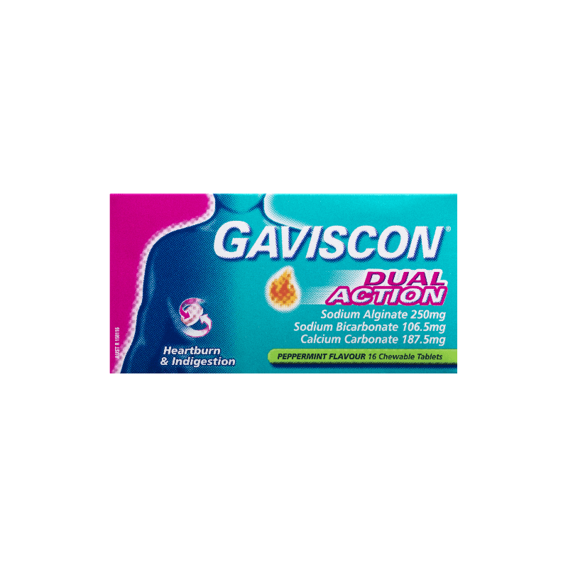 Gaviscon Dual Action Peppermint 16 Tablets - 9300701982881 are sold at Cincotta Discount Chemist. Buy online or shop in-store.