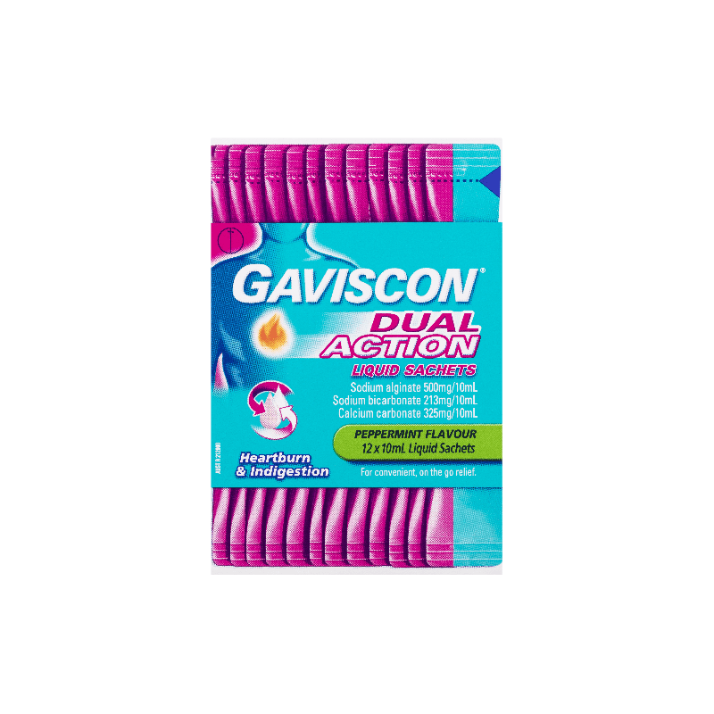 Gaviscon Dual Action Liquid Sachet 10mL - 9300711696273 are sold at Cincotta Discount Chemist. Buy online or shop in-store.