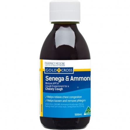 Gold Cross Senega and Ammonia 500mL - 9333583000206 are sold at Cincotta Discount Chemist. Buy online or shop in-store.