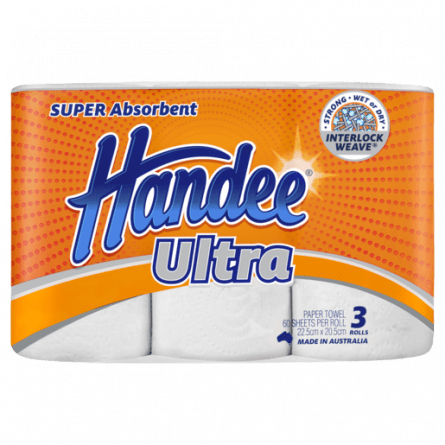 Handee Ultra Paper Towels 3 pack - 9310004181638 are sold at Cincotta Discount Chemist. Buy online or shop in-store.