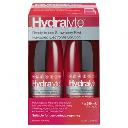 Hydralyte Strawberry Kiwi Solution 4 x 250mL - 9317039001443 are sold at Cincotta Discount Chemist. Buy online or shop in-store.