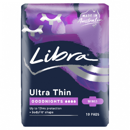 Libra Pads Ultra Thin Goodnights Wings 10pk - 9325344000129 are sold at Cincotta Discount Chemist. Buy online or shop in-store.
