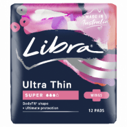 Libra Ultra Thins Super Wings 12 pack - 9325344001768 are sold at Cincotta Discount Chemist. Buy online or shop in-store.