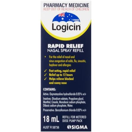 Logicin Nasal Spray Refill 18mL - 9316626101429 are sold at Cincotta Discount Chemist. Buy online or shop in-store.