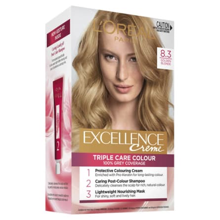 Loreal Excellence Golden Blonde 8.3 - 3600523750160 are sold at Cincotta Discount Chemist. Buy online or shop in-store.