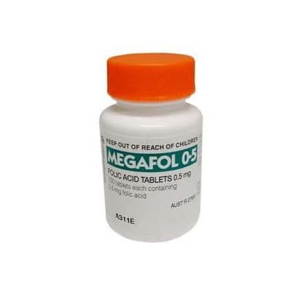 Megafol 0.5mg Folic Acid 100 Tablets - 9323610000576 are sold at Cincotta Discount Chemist. Buy online or shop in-store.