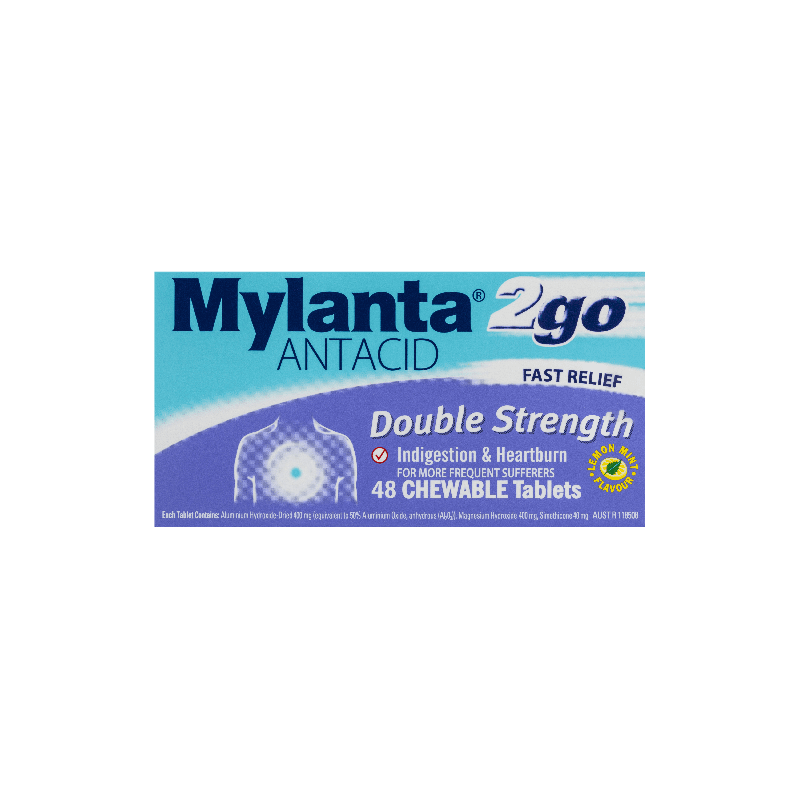 Mylanta 2Go Double Strength 48 Tablets - 9310059007303 are sold at Cincotta Discount Chemist. Buy online or shop in-store.