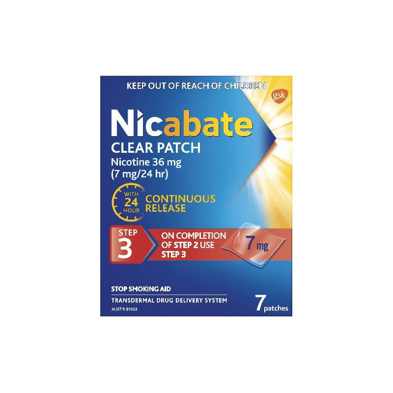 Nicabate CQ Clear 7mg Patches 7 - 9300673613974 are sold at Cincotta Discount Chemist. Buy online or shop in-store.