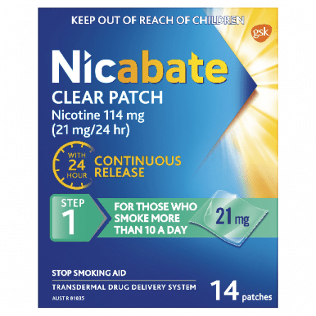 Nicabate CQ Clear 21mg Patches 14 - 9300673823298 are sold at Cincotta Discount Chemist. Buy online or shop in-store.