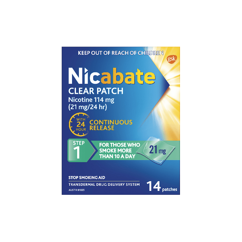 Nicabate CQ Clear 21mg Patches 14 - 9300673823298 are sold at Cincotta Discount Chemist. Buy online or shop in-store.