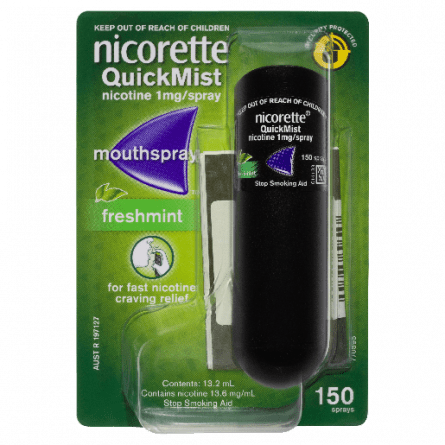 Nicorette Quick Mist Spray 150 Sprays 13.2mL - 9300607010848 are sold at Cincotta Discount Chemist. Buy online or shop in-store.