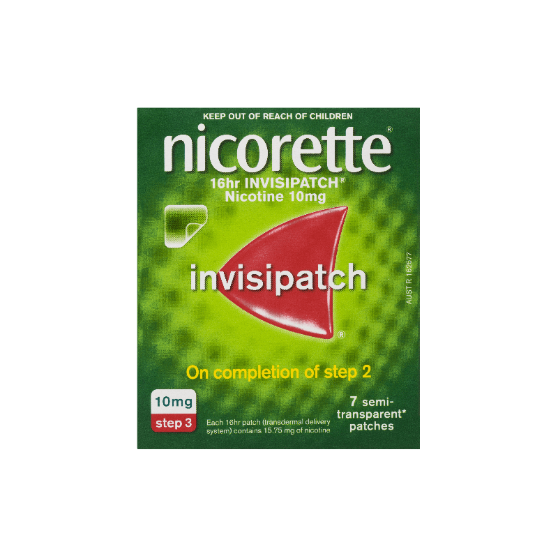 Nicorette InvisiPatch Step 3 10mg 7 Patches - 9300607010725 are sold at Cincotta Discount Chemist. Buy online or shop in-store.