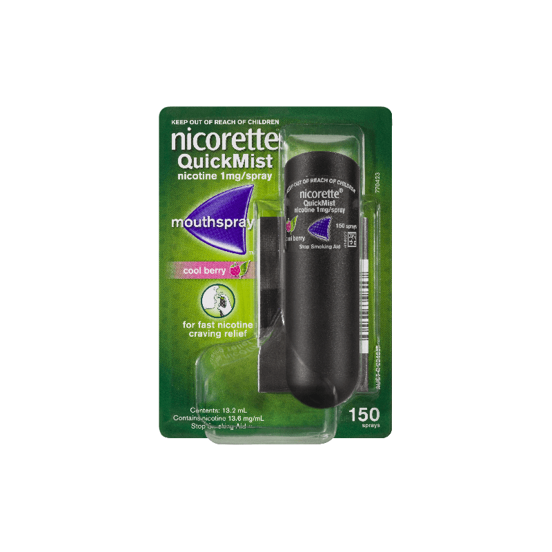 Nicorette Quick Mist Spray Berry 150x1 - 9300607011302 are sold at Cincotta Discount Chemist. Buy online or shop in-store.