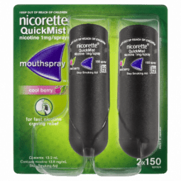 Nicorette Quick Mist Spray Berry Duo 150x2 - 9300607011296 are sold at Cincotta Discount Chemist. Buy online or shop in-store.